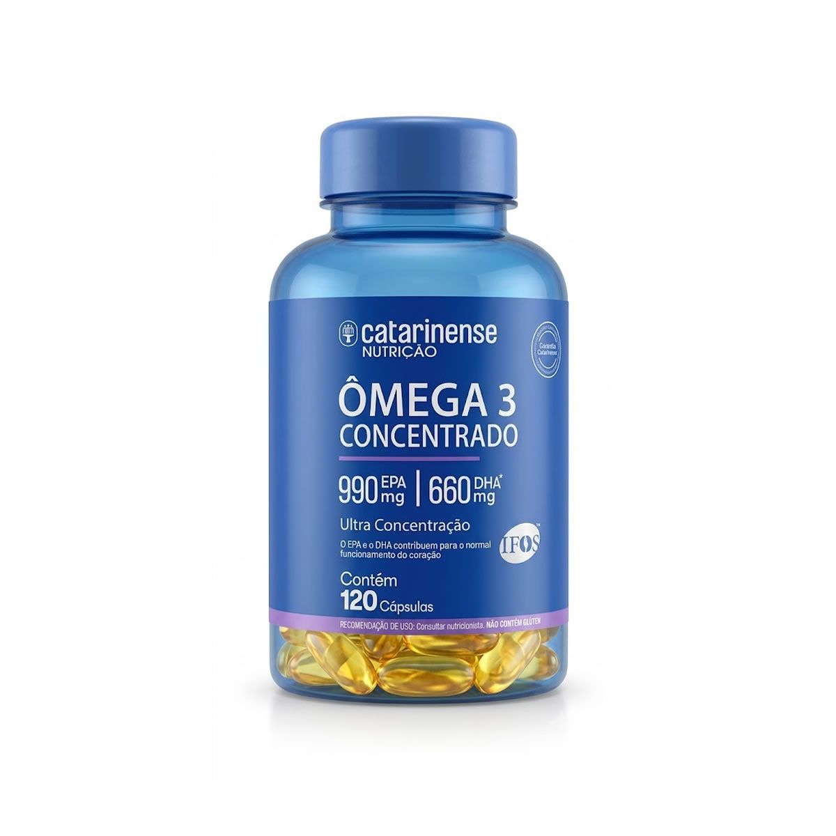 �mega 3 Concentrado - 120 C�psulas - Catarinense Nutri��o