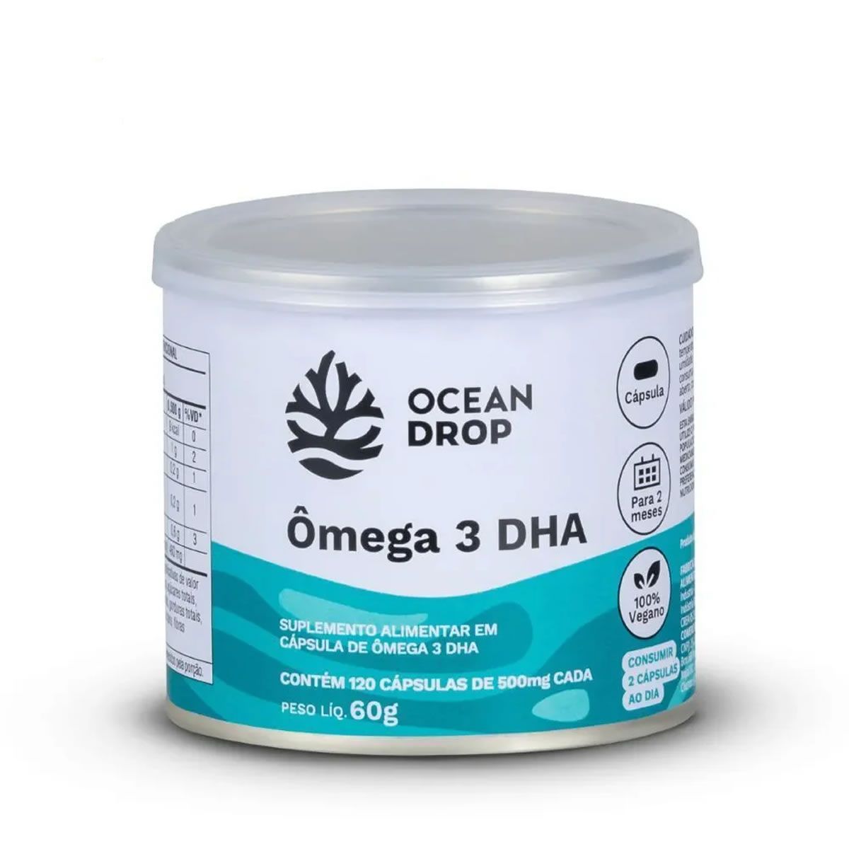 Omega 3 Dha 100% Vegetal  - 120 C�psulas - Ocean Drop