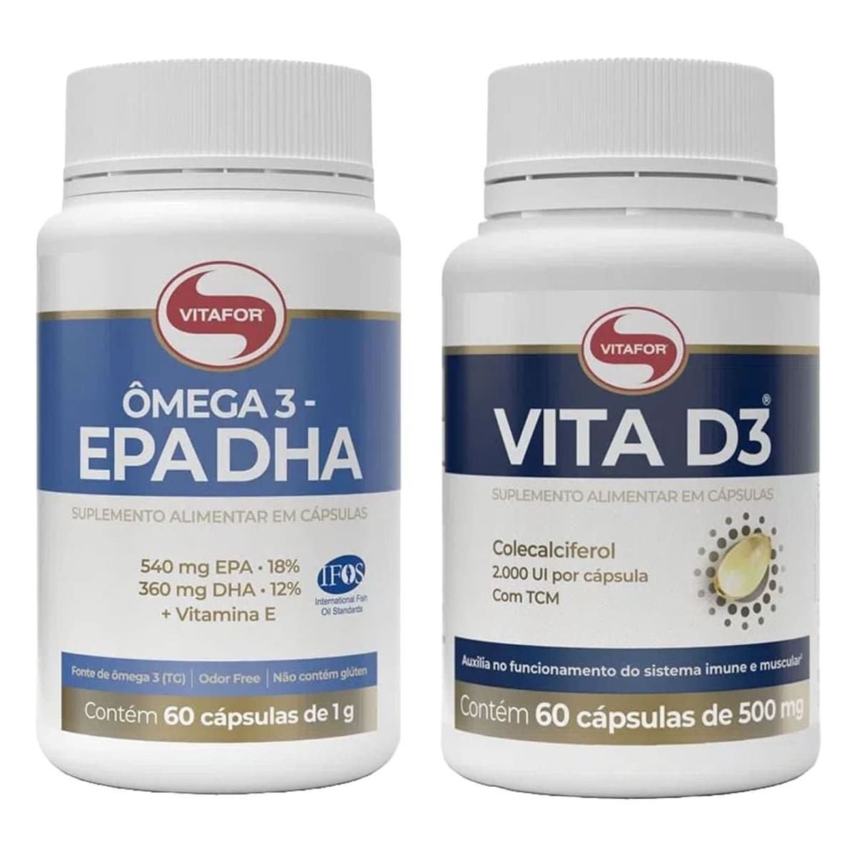 �mega 3 EPA DHA  - 60 C�psulas + Vita D3 - 60 C�psulas - Vitafor