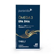 �mega 3 EPA DHA Nova Composi��o - 60 C�psulas Softgel - Puravida