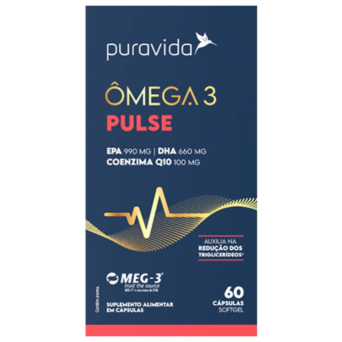 �mega 3 Pulse - 60 C�psulas - Puravida
