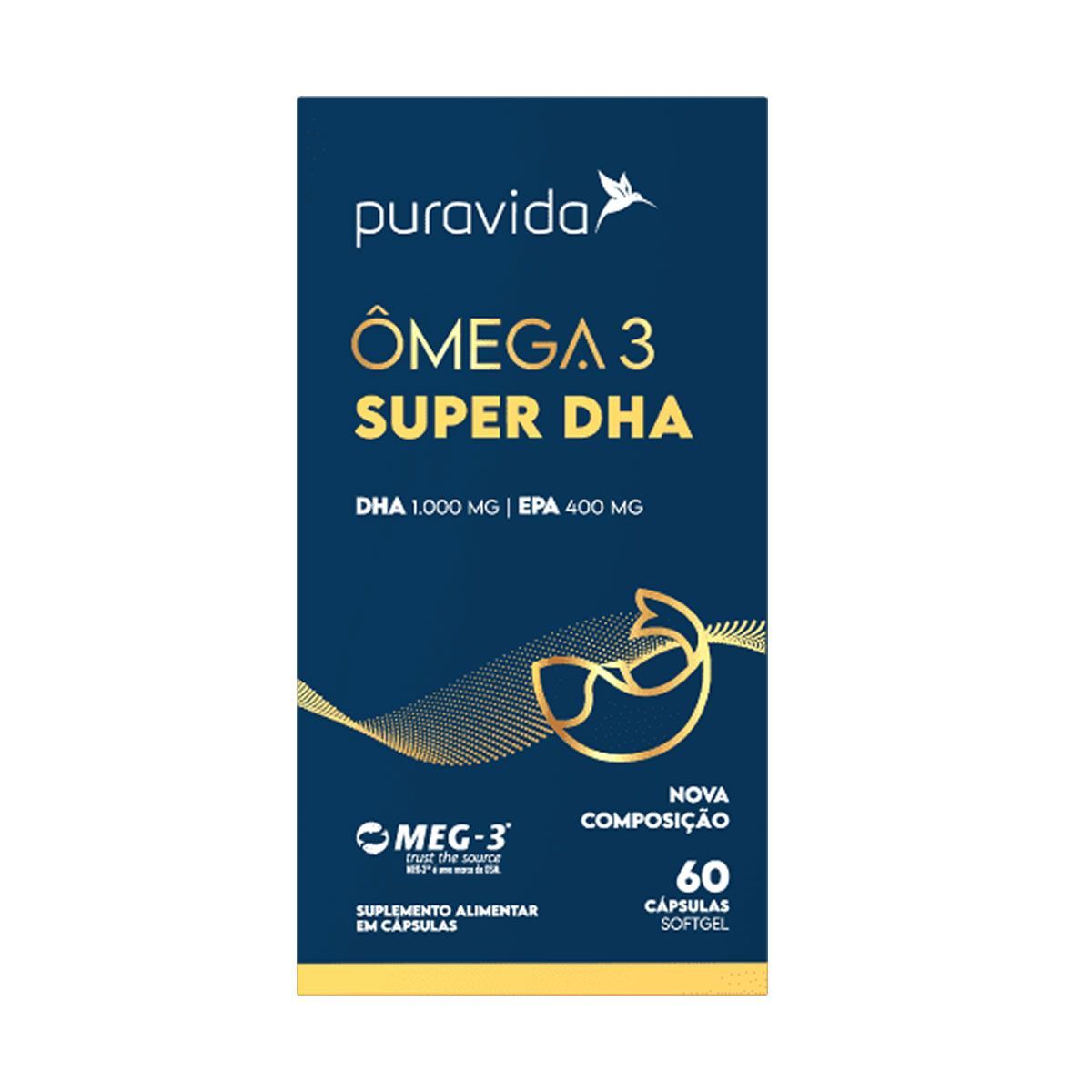 �mega 3 Super DHA - 60 C�psulas - Puravida