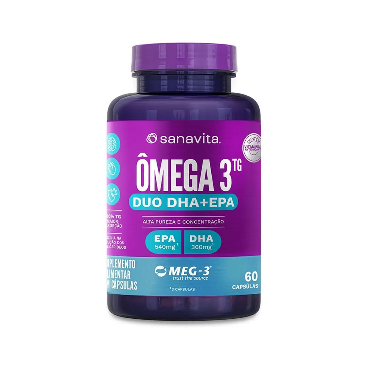�mega 3TG Duo - 60 C�psulas - Sanavita