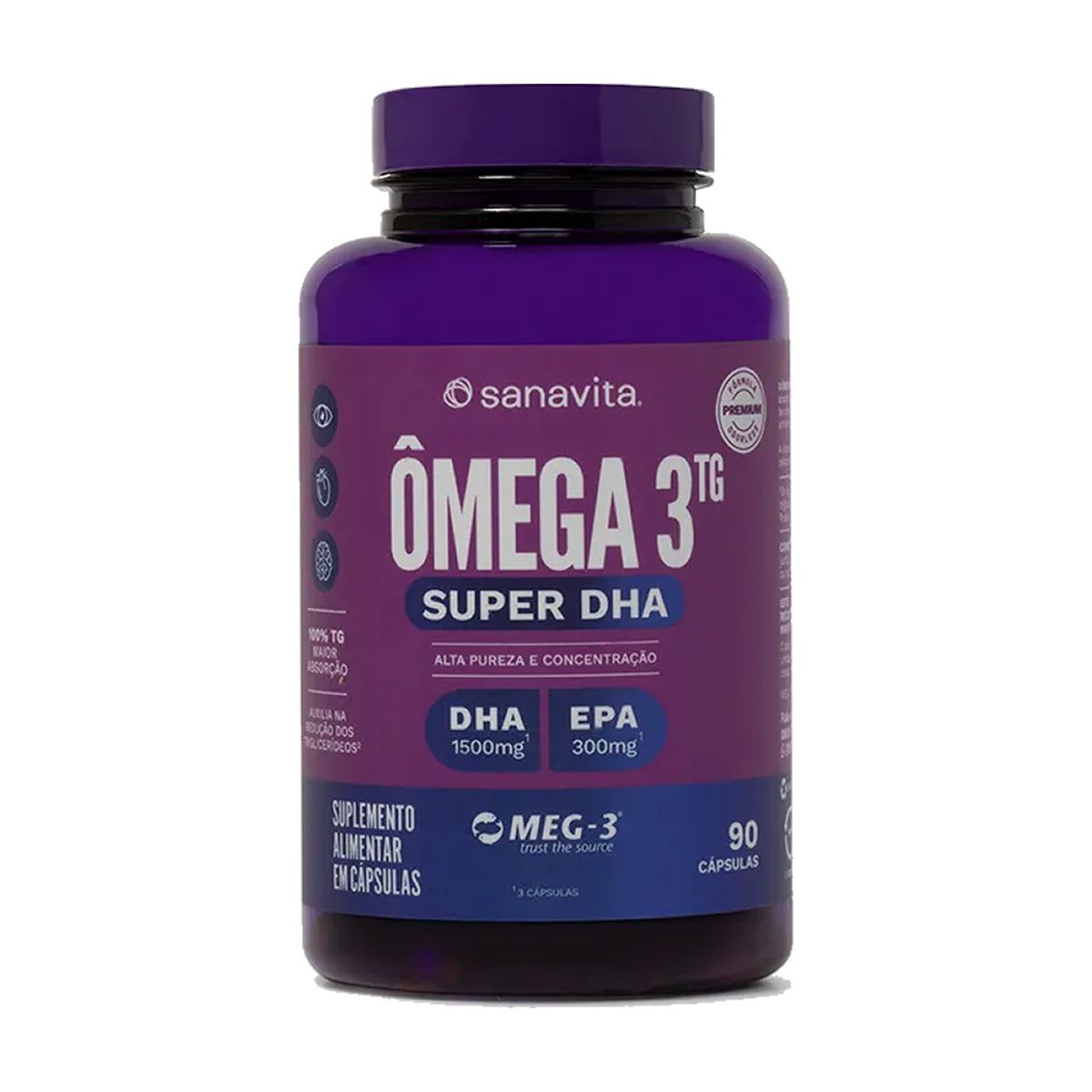 �mega 3TG Super DHA - 90 C�psulas - Sanavita
