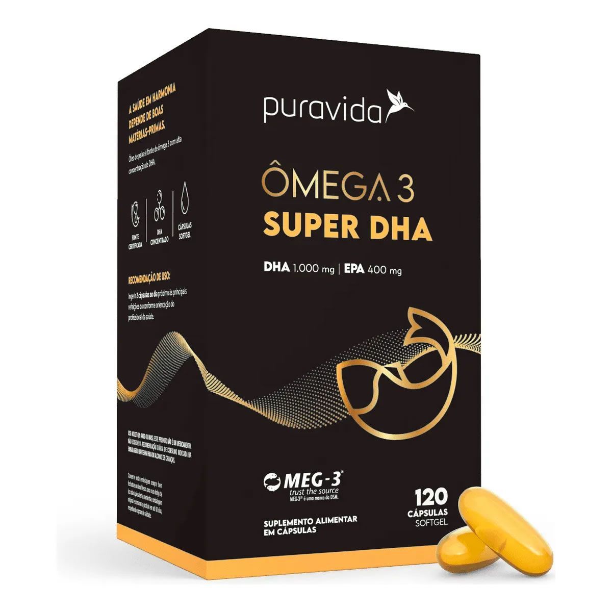 Omega Super Dha - 120 C�psulas Softgel - Puravida