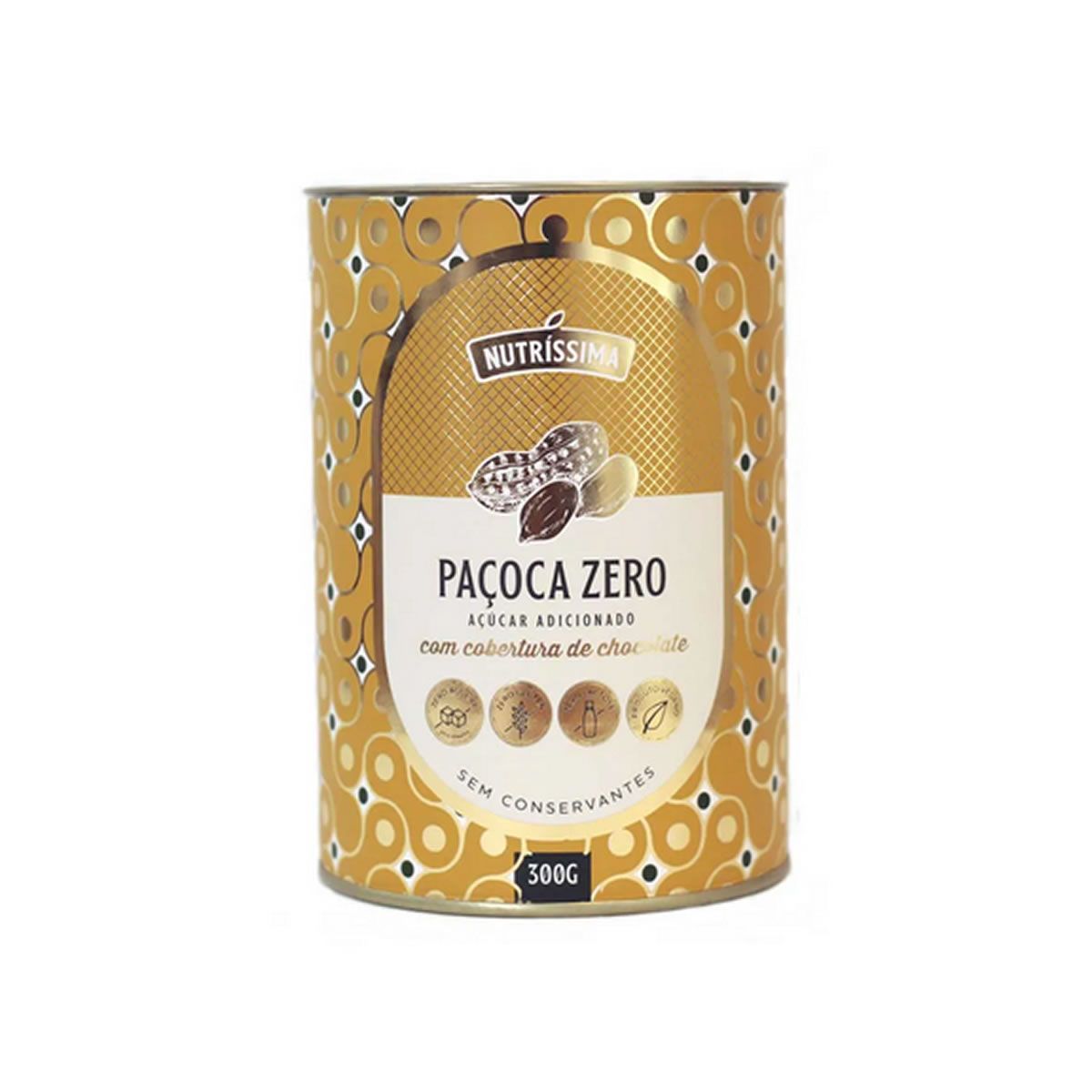Pa�oca de Amendoim Com Cobertura de Chocolate 70% - 300g - Nutr�ssima