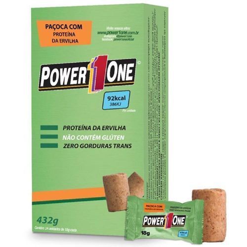Pa�oca Rolha com Prote�na da Ervilha - 24 Unidades 18g - Power One