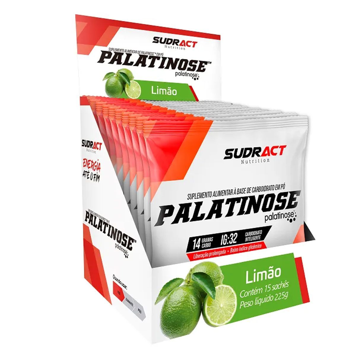 Palatinose - 15 Sach�s de 15g Lim�o - Sudract Nutrition