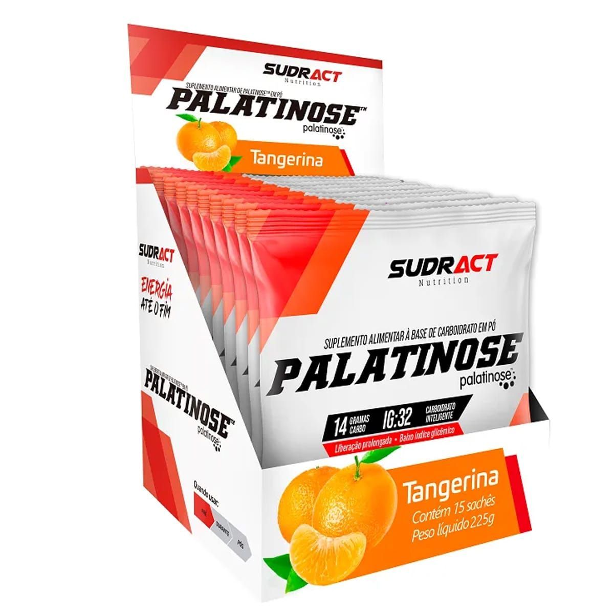 Palatinose - 15 Sach�s de 15g Tangerina - Sudract Nutrition