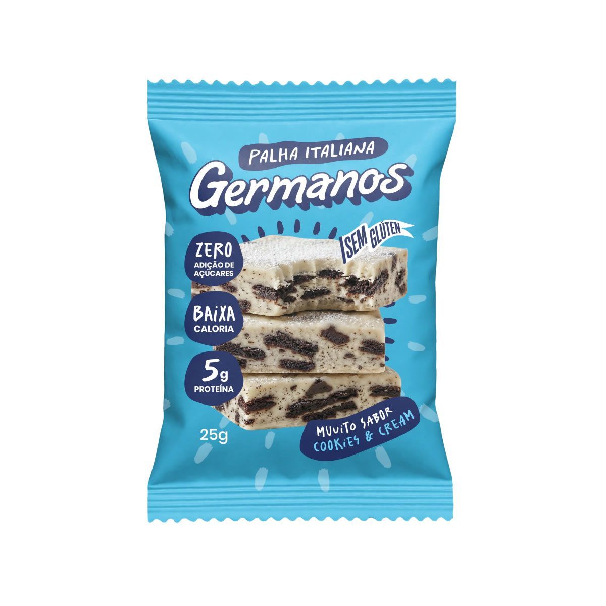Palha Italiana Zero - 1 Unidade 25g Cookies & Cream - Germanos Palhas