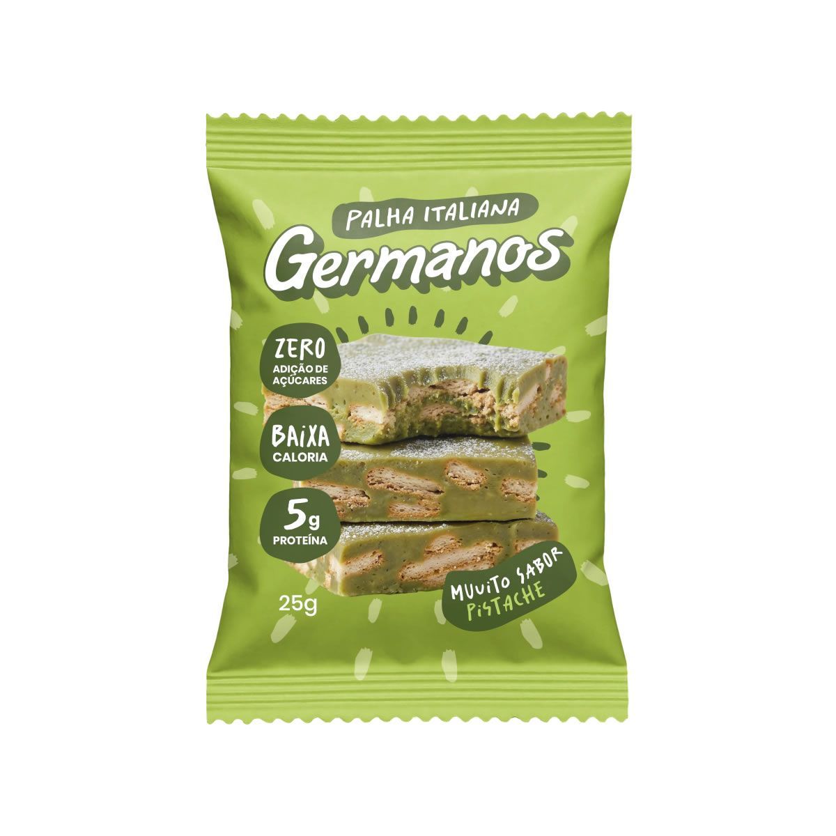 Palha Italiana Zero - 1 Unidade 25g Pistache - Germanos Palhas
