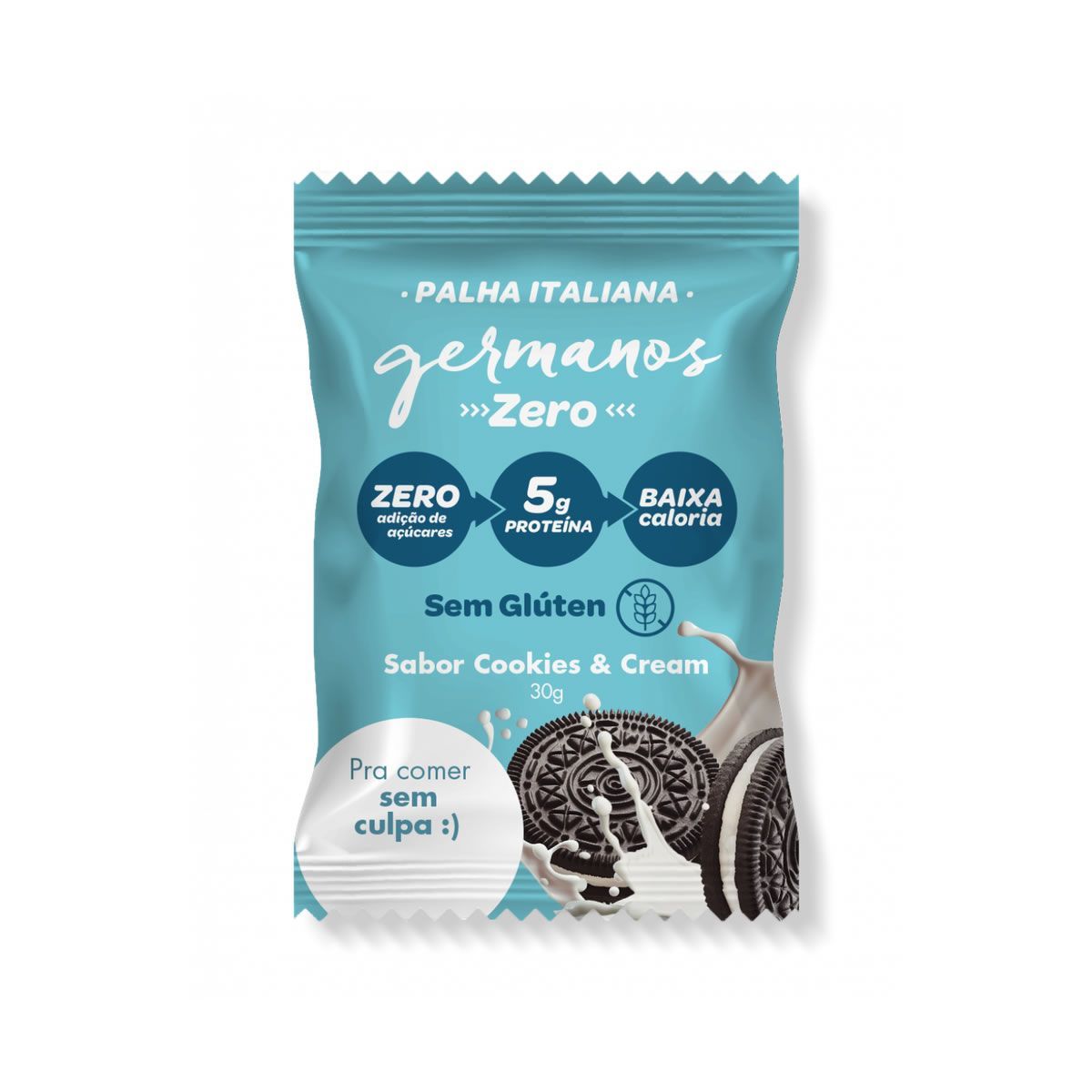Palha Italiana Zero - 1 Unidade 30g Cookies & Cream - Germanos Palhas
