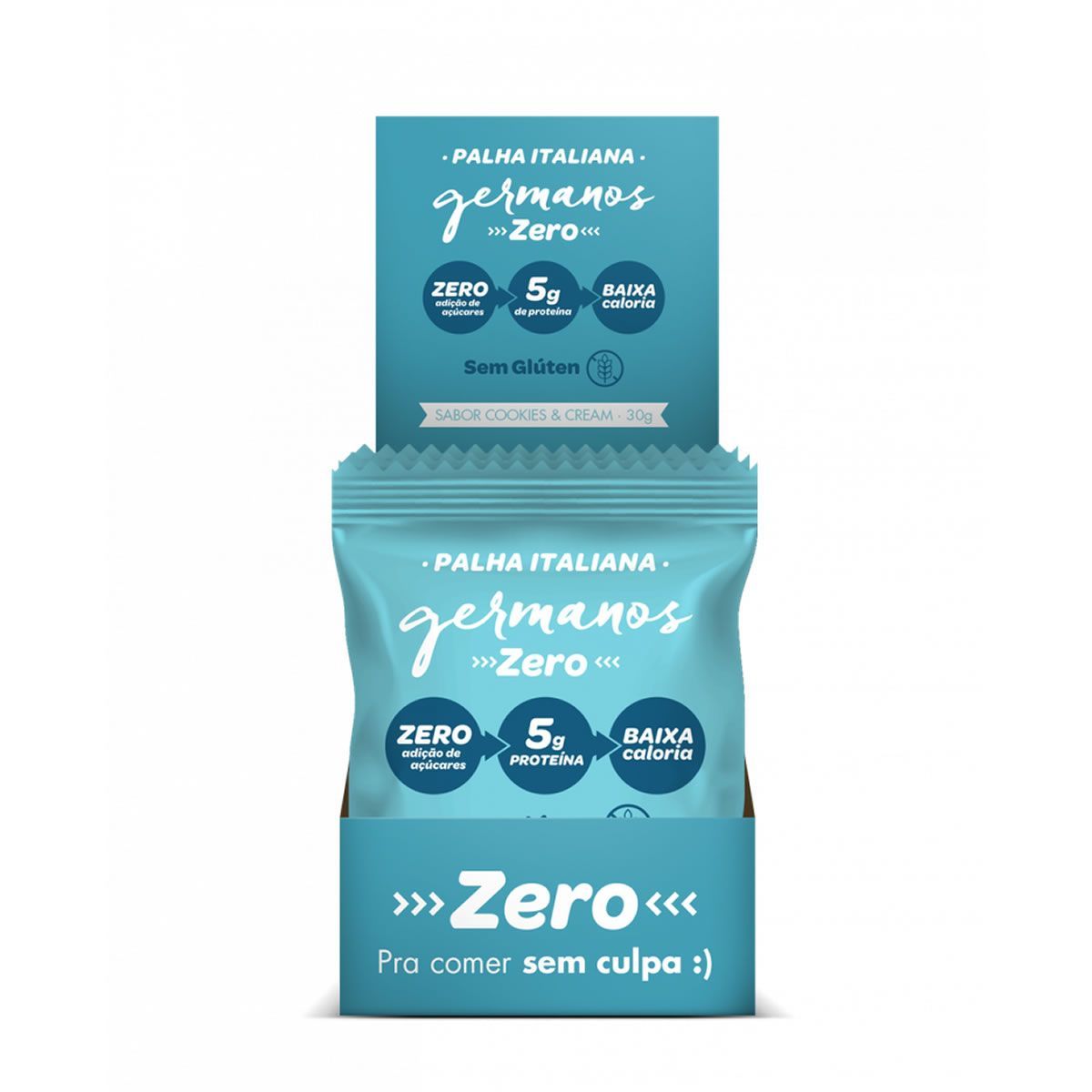 Palha Italiana Zero - 10 Unidades 30g Cookies & Cream - Germanos Palhas