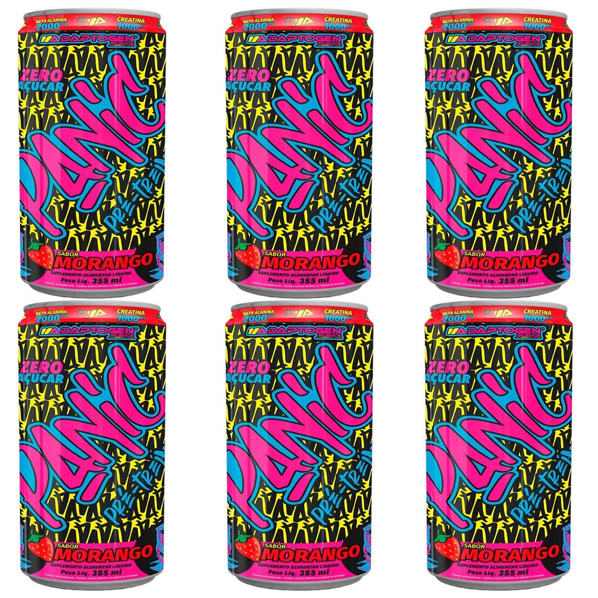 Panic Energy - 6 Latas 355ml Morango - Adaptogen