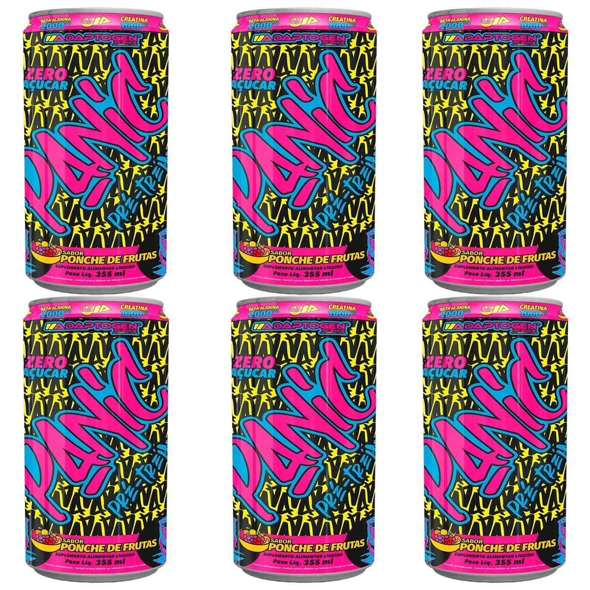Panic Energy - 6 Latas 355ml Ponche de Frutas - Adaptogen