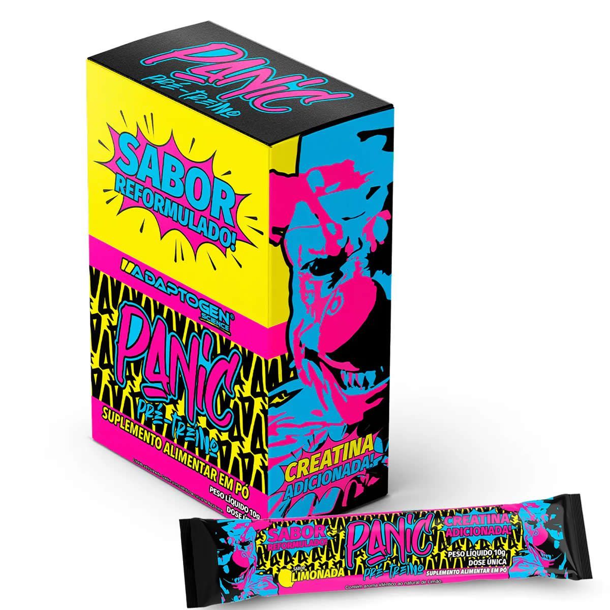 Panic Pr�-treino - 20 Sach�s de 10g Limonada - Adaptogen