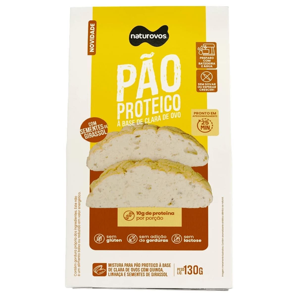 P�o Proteico Com Sementes - 130g - Naturovos