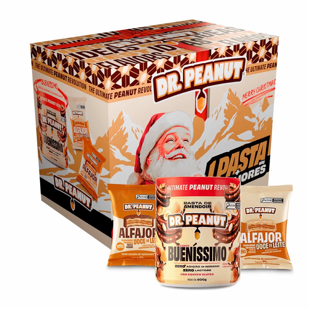 Pasta 600g Buen�ssimo + 2 Alfajores Doce de Leite com Cobertura de Chocolate Branco e ao Leite - Dr Peanut