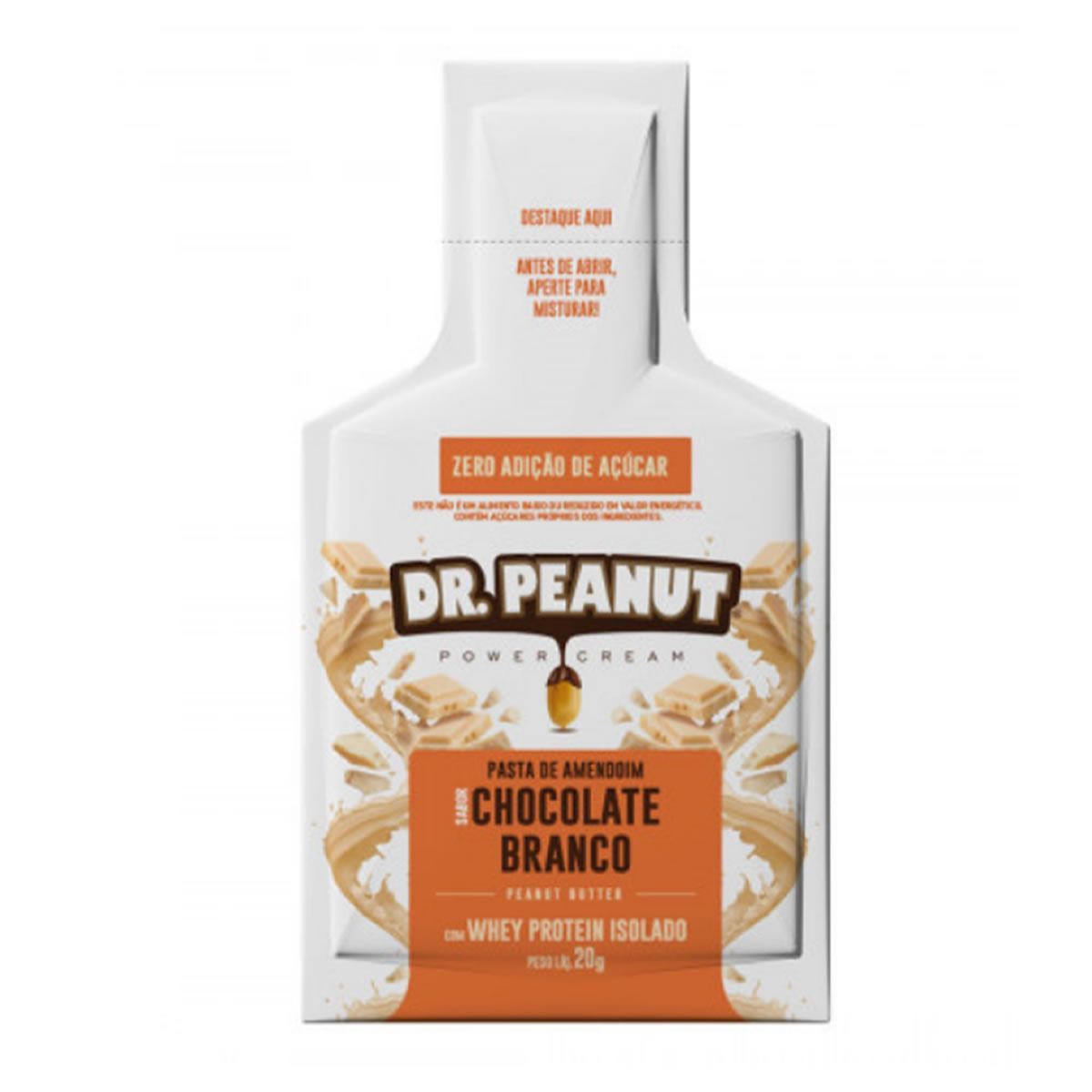Pasta de Amendoim - 1 Sach� 20g Chocolate Branco com Whey Isolado - Dr. Peanut