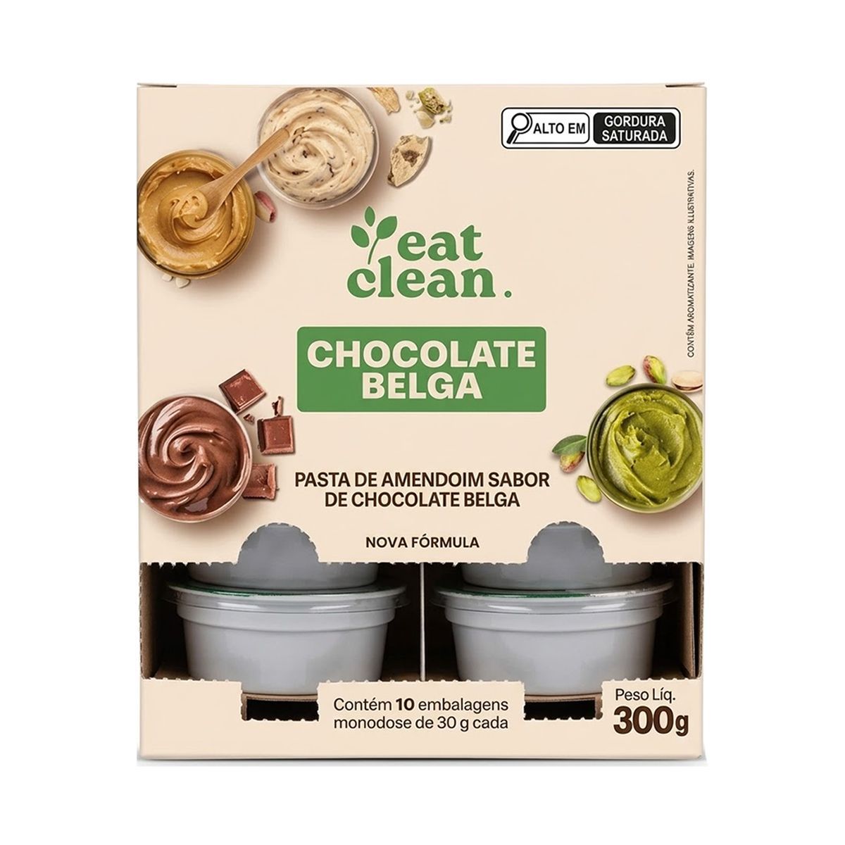 Pasta de Amendoim - 10 unidades de 30g  Chocolate Belga - Eat Clean