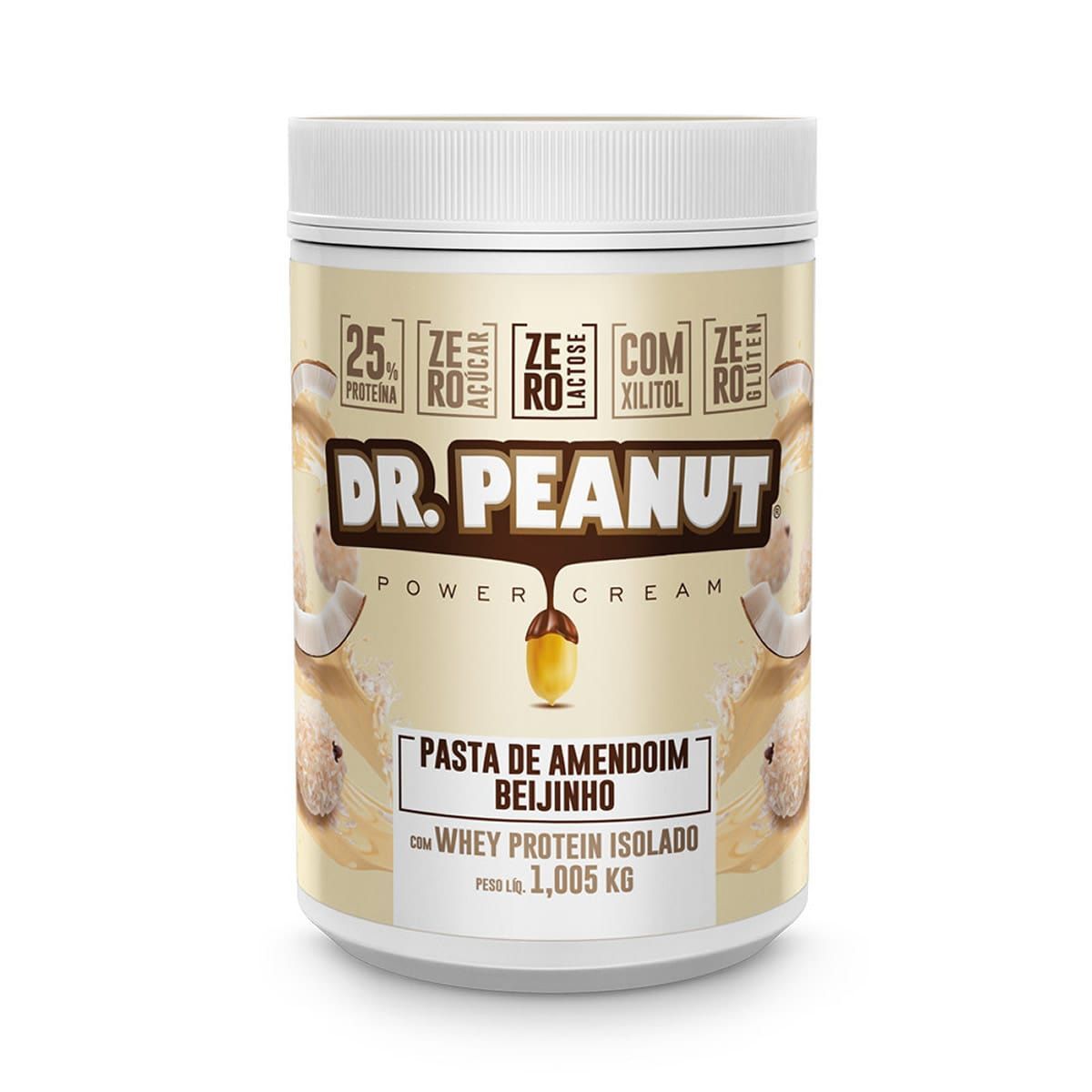 Pasta de Amendoim - 1005g Beijinho com Whey Isolado - Dr. Peanut