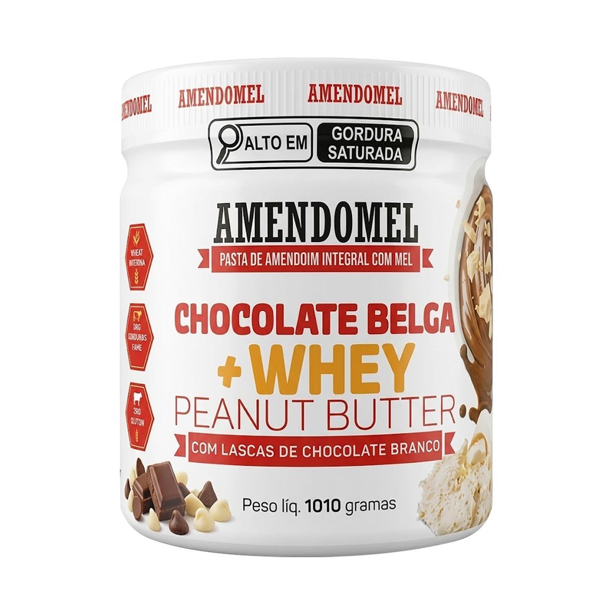Pasta de amendoim - 1010g Chocolate Belga Whey - AmendoMel
