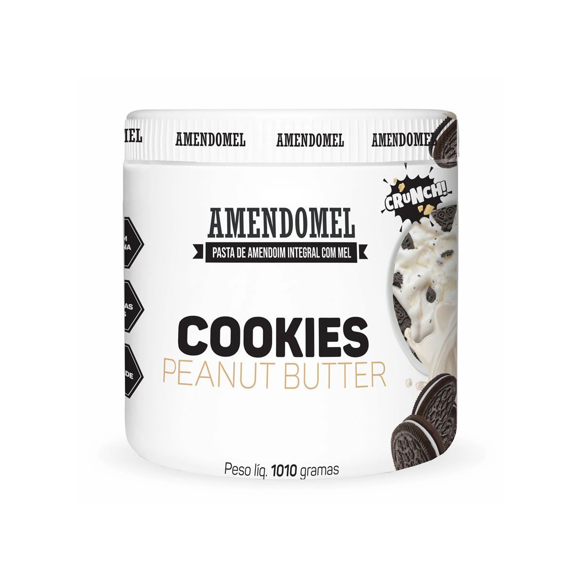 Pasta de Amendoim - 1010g Chocolate Branco Com Cookies - AmendoMel