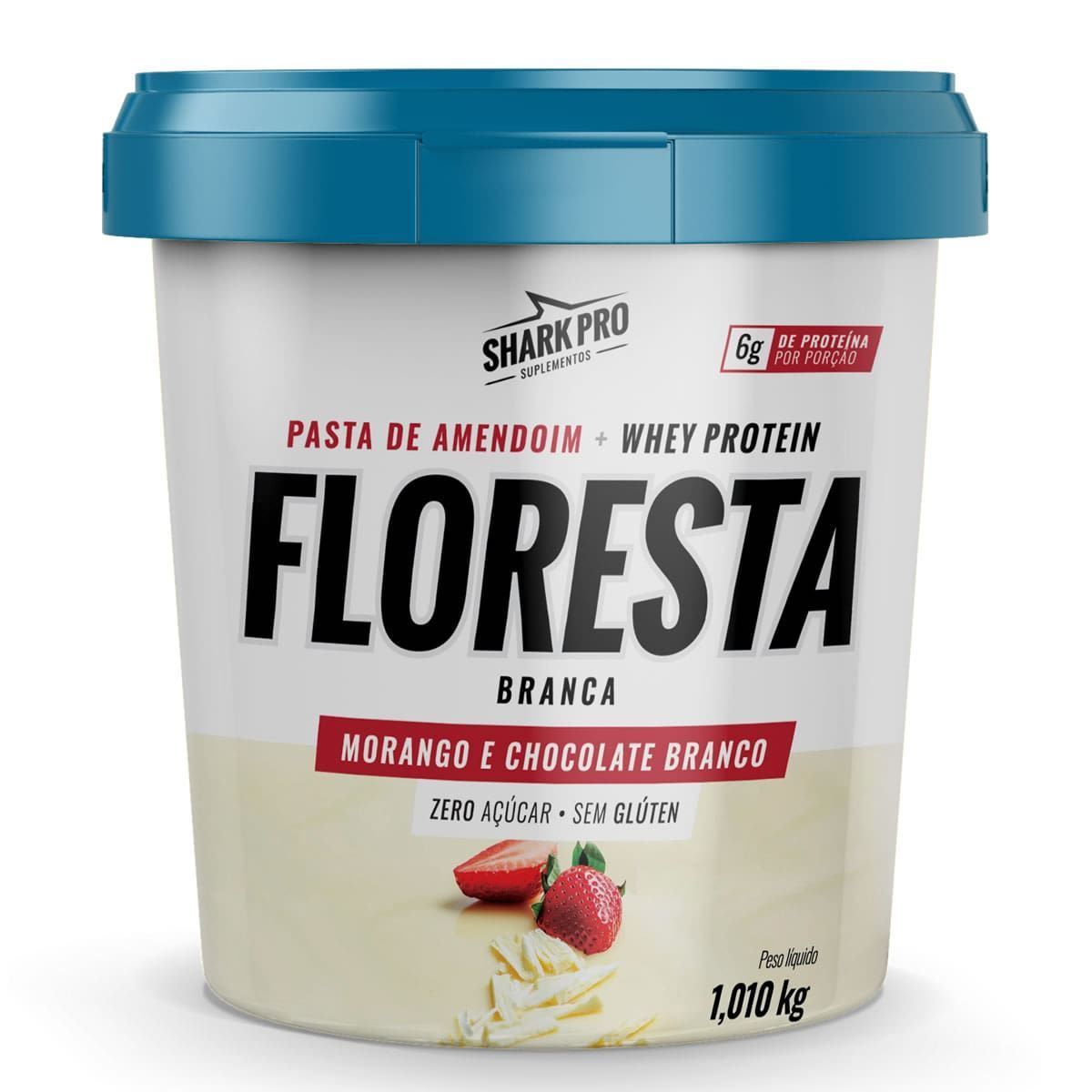Pasta de Amendoim - 1010g Morango e Chocolate Branco - Shark Pro