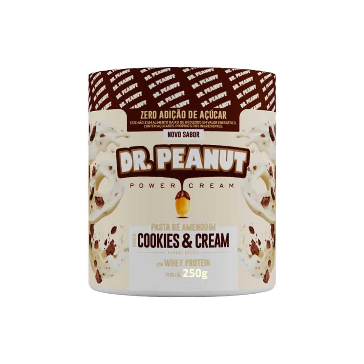 Pasta de Amendoim - 250g Cookies and Cream com Whey  - Dr. Peanut*** Data Venc. 30/04/2024