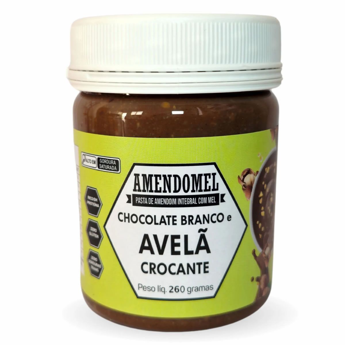 Pasta de Amendoim - 260g Chocolate Branco e Avel� Crocante - Amendomel