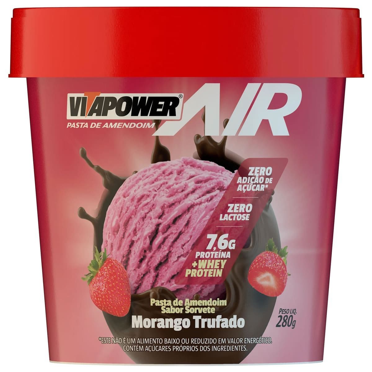 Pasta de Amendoim - 280g Morango Trufado - VitaPower Air*** Data Venc. 30/06/2024
