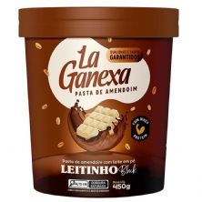 Pasta de Amendoim Com Whey Protein - 450g Leitinho Black - La Ganexa