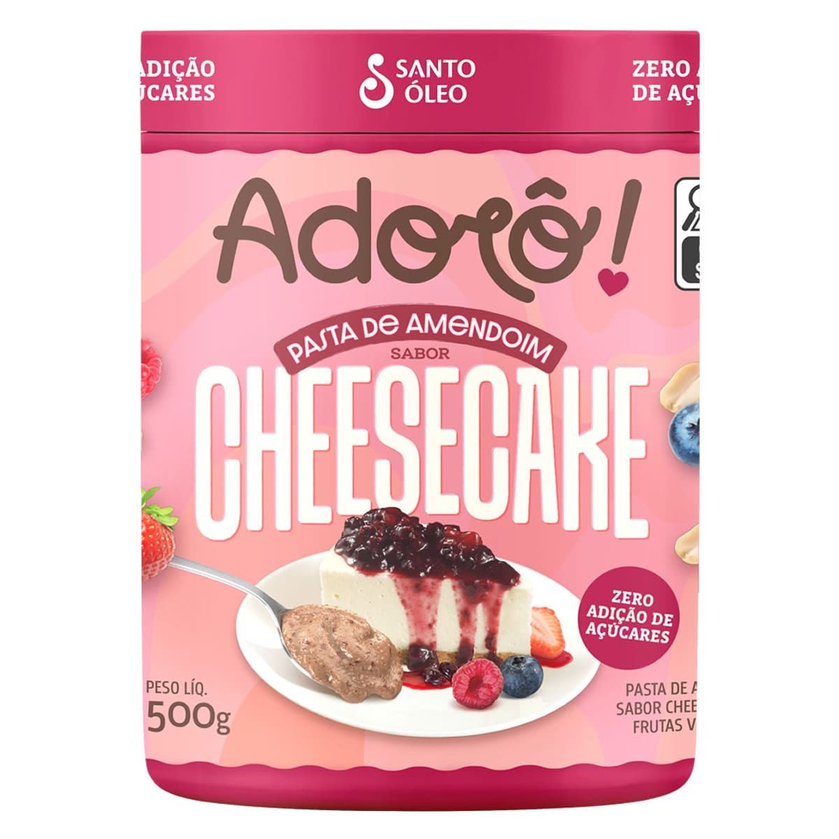 Pasta de Amendoim - 500g Cheesecake de Frutas Vermelhas - Santo �leo