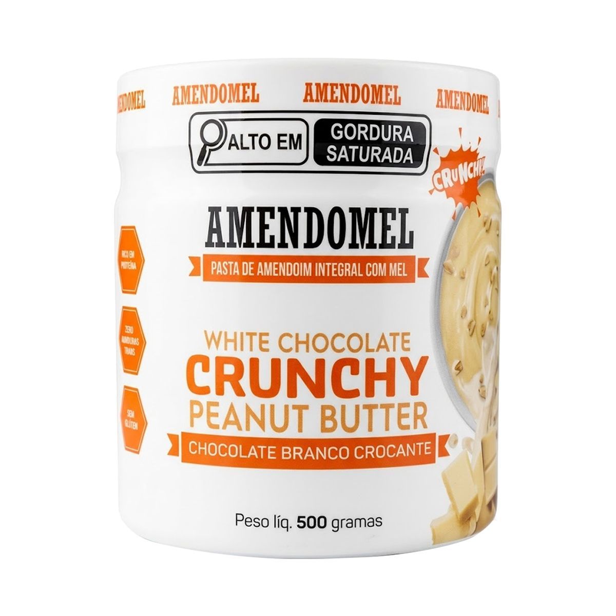 Pasta de Amendoim - 500g Chocolate Branco Crocante - AmendoMel