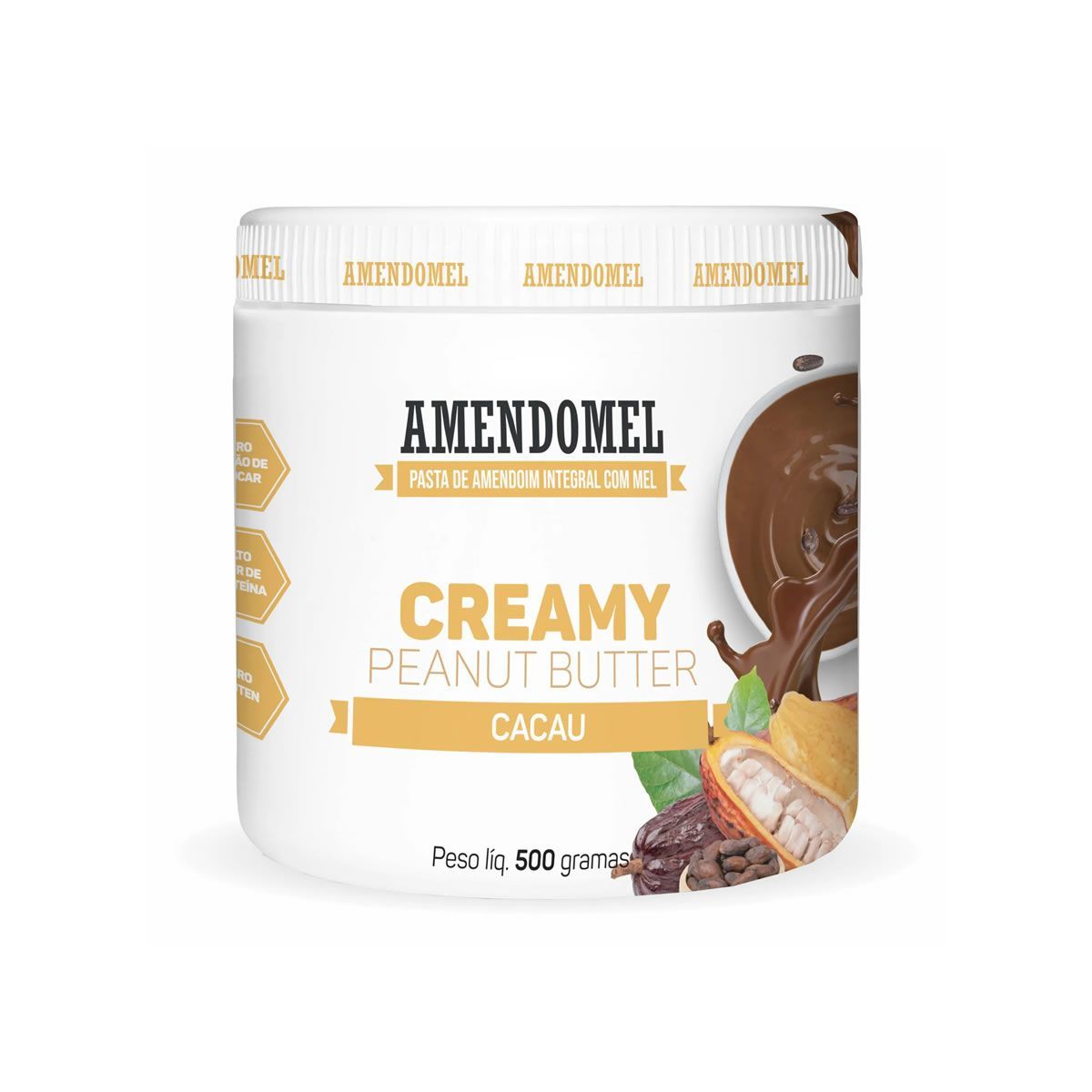 Pasta de Amendoim - 500g Mel e Cacau - AmendoMel*** Data Venc. 27/08/2025