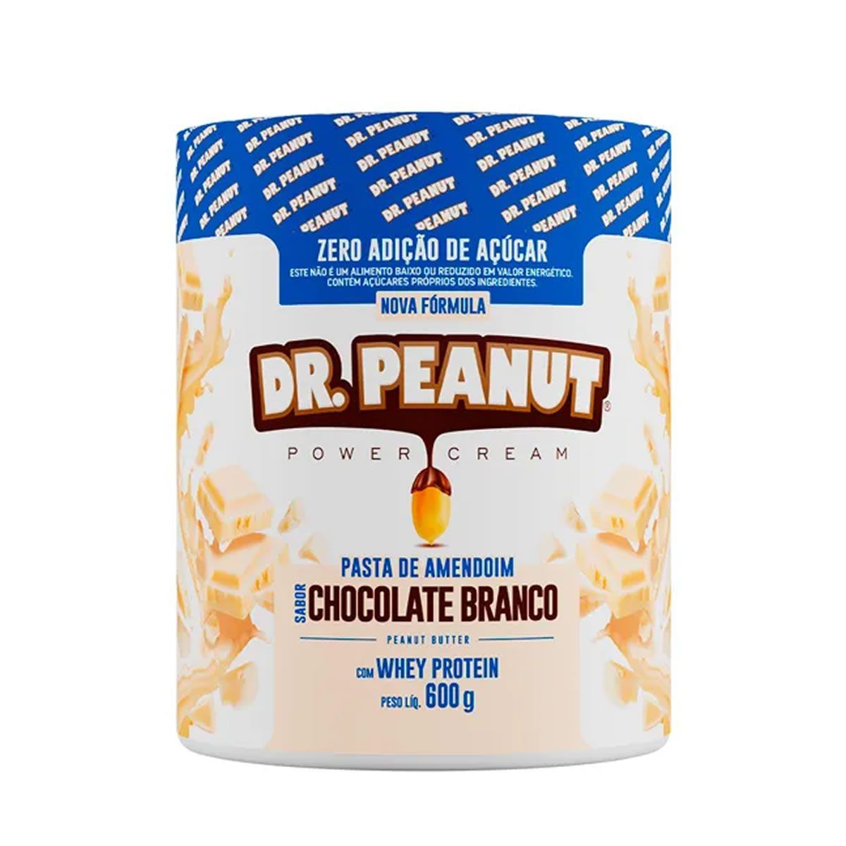 Pasta de Amendoim - 600g Chocolate Branco com Whey - Dr. Peanut*** Data Venc. 21/09/2025