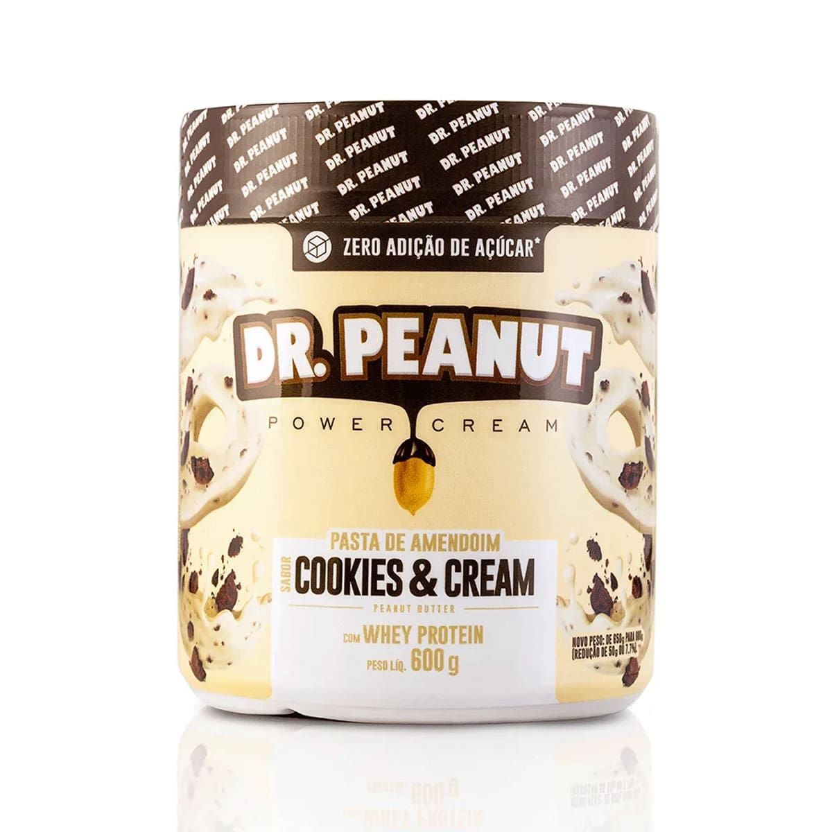 Pasta de Amendoim - 600g Cookies and Cream com Whey - Dr. Peanut*** Data Venc. 30/07/2025