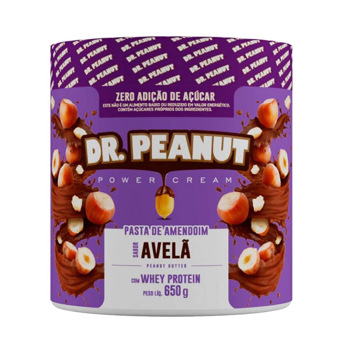 Pasta de Amendoim - 650g Avel� com Whey - Dr. Peanut*** AVARIA NA EMBALAGEM Data Venc. 30/11/2022