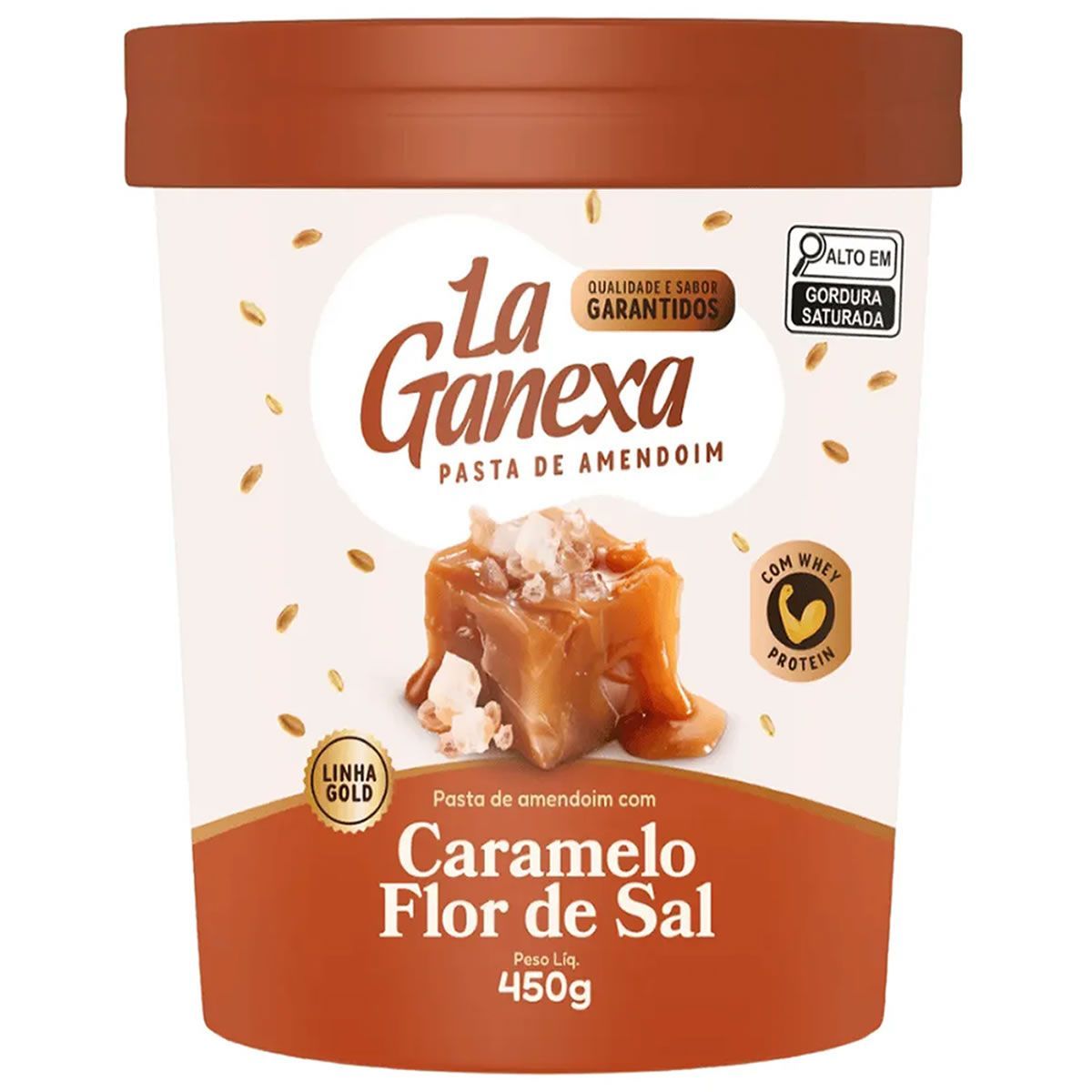 Pasta de Amendoim Com Whey Protein - 450g Caramelo & Flor de Sal - La Ganexa