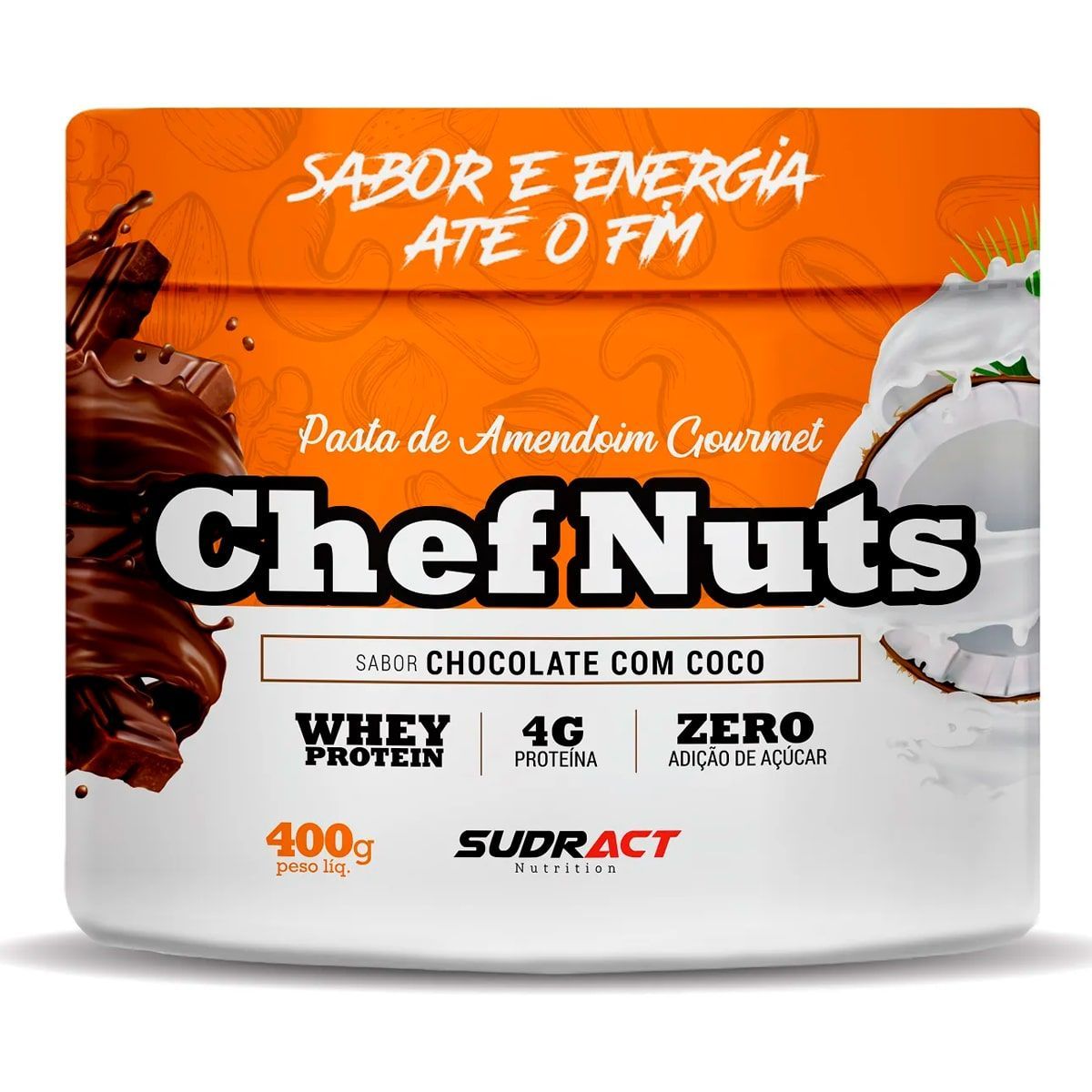 Pasta de Amendoim Chef Nuts - 400g Chocolate com Coco - Sudract Nutrition*** Data Venc. 26/12/2022