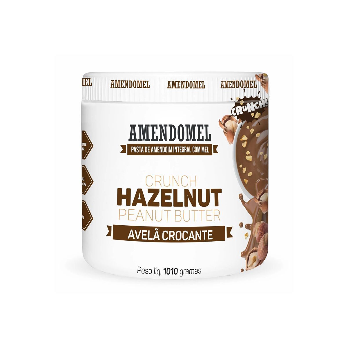 Pasta de Amendoim - 1010g Chocolate Branco Cacau c/ Avel� Crocante - AmendoMel