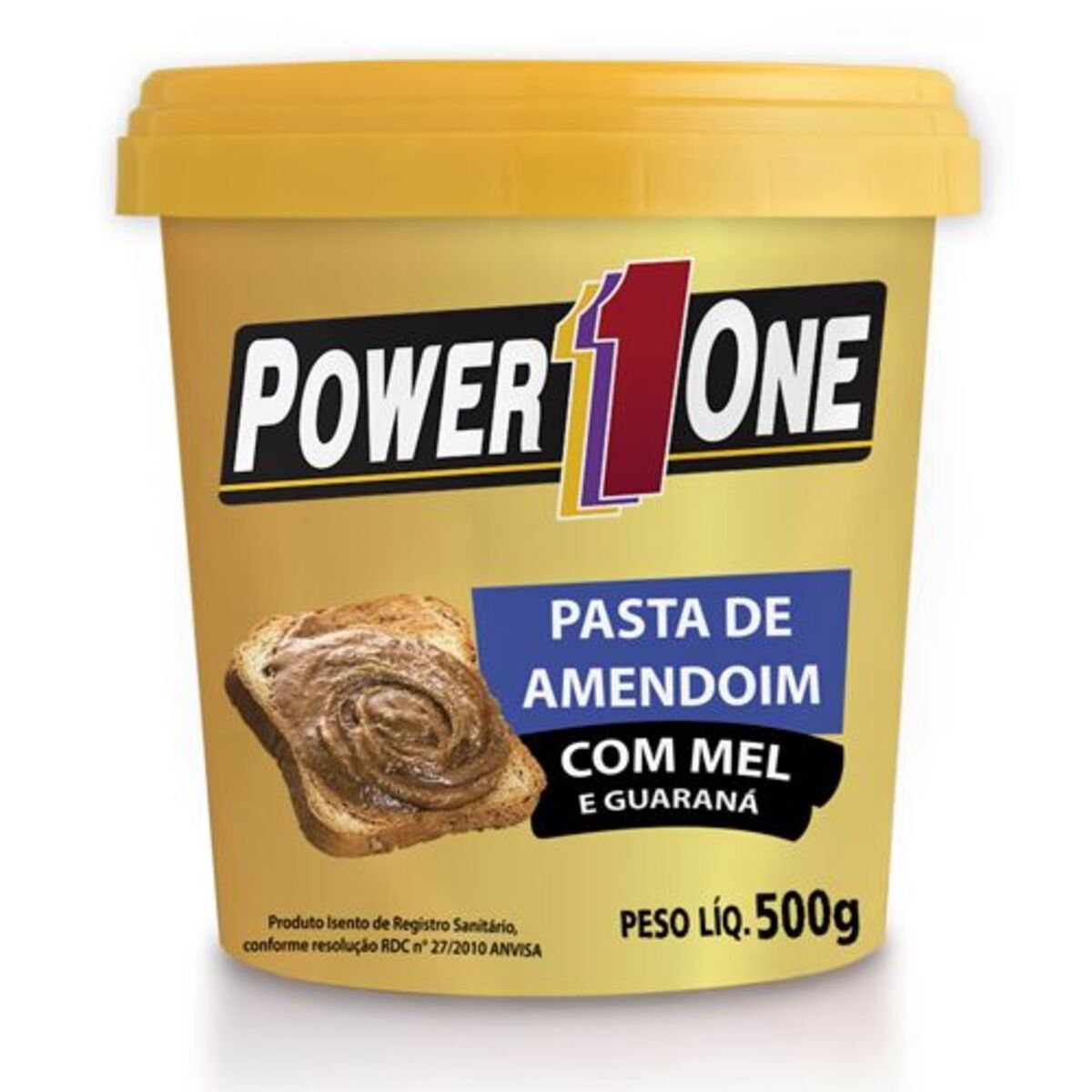 Pasta de Amendoim com Mel e Guaran� - 500g - Power One