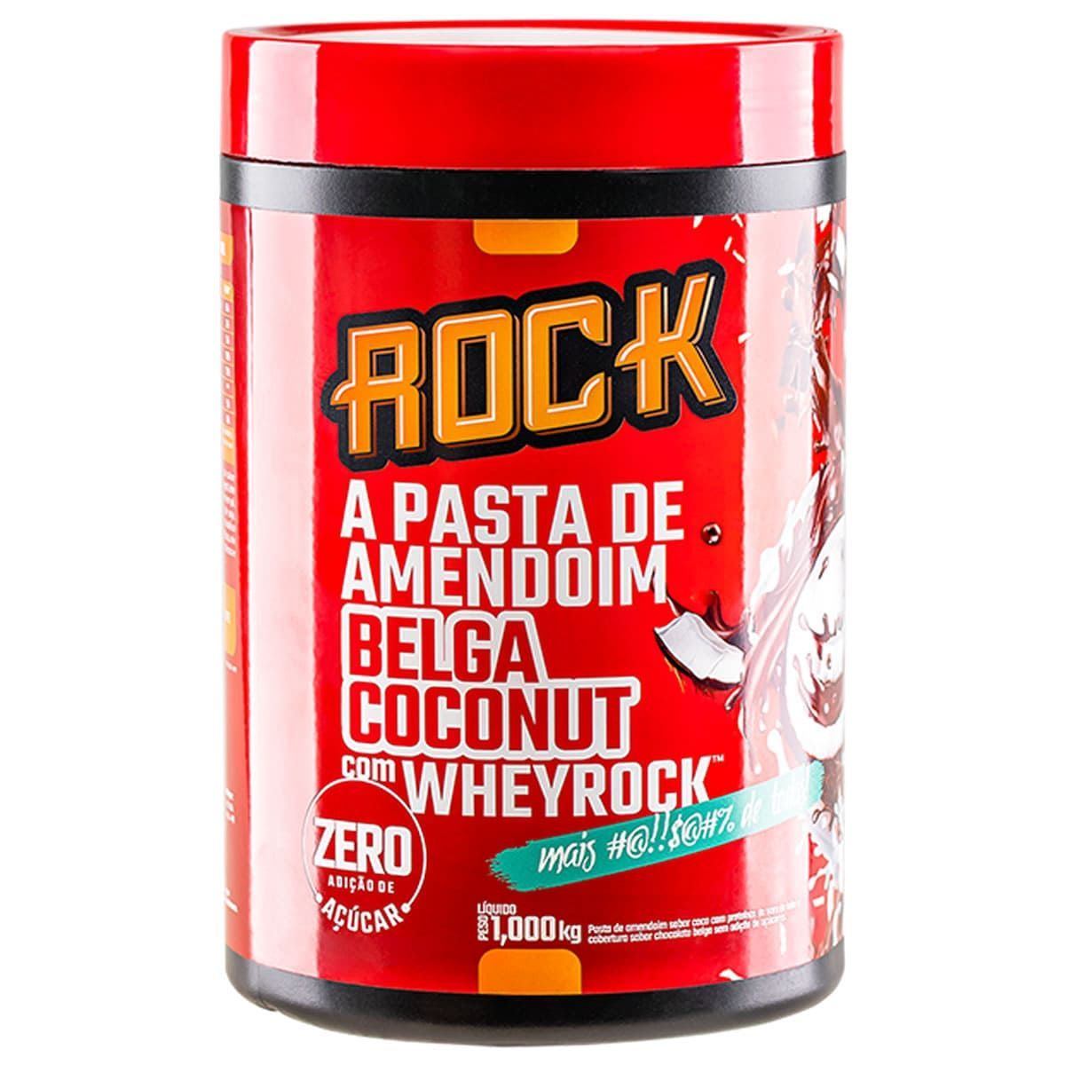 Pasta de Amendoim com Whey - 1000g Belga Coconut - Rock Peanut