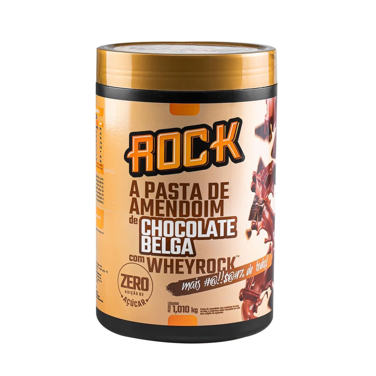 Pasta de Amendoim com Whey - 1000g Chocolate Belga - Rock Peanut