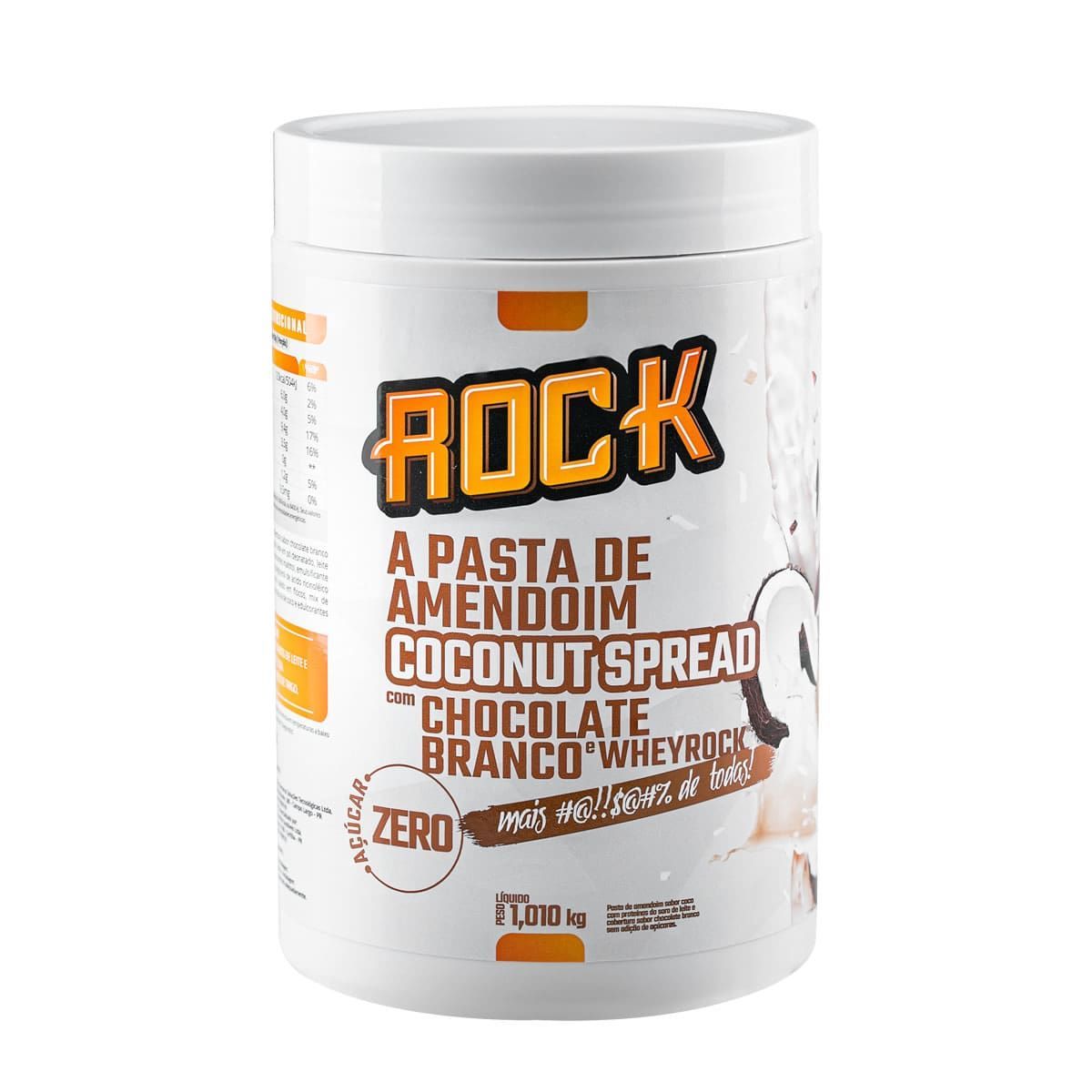 Pasta de Amendoim com Whey - 1000g  Coconut com Chocolate Branco - Rock Peanut