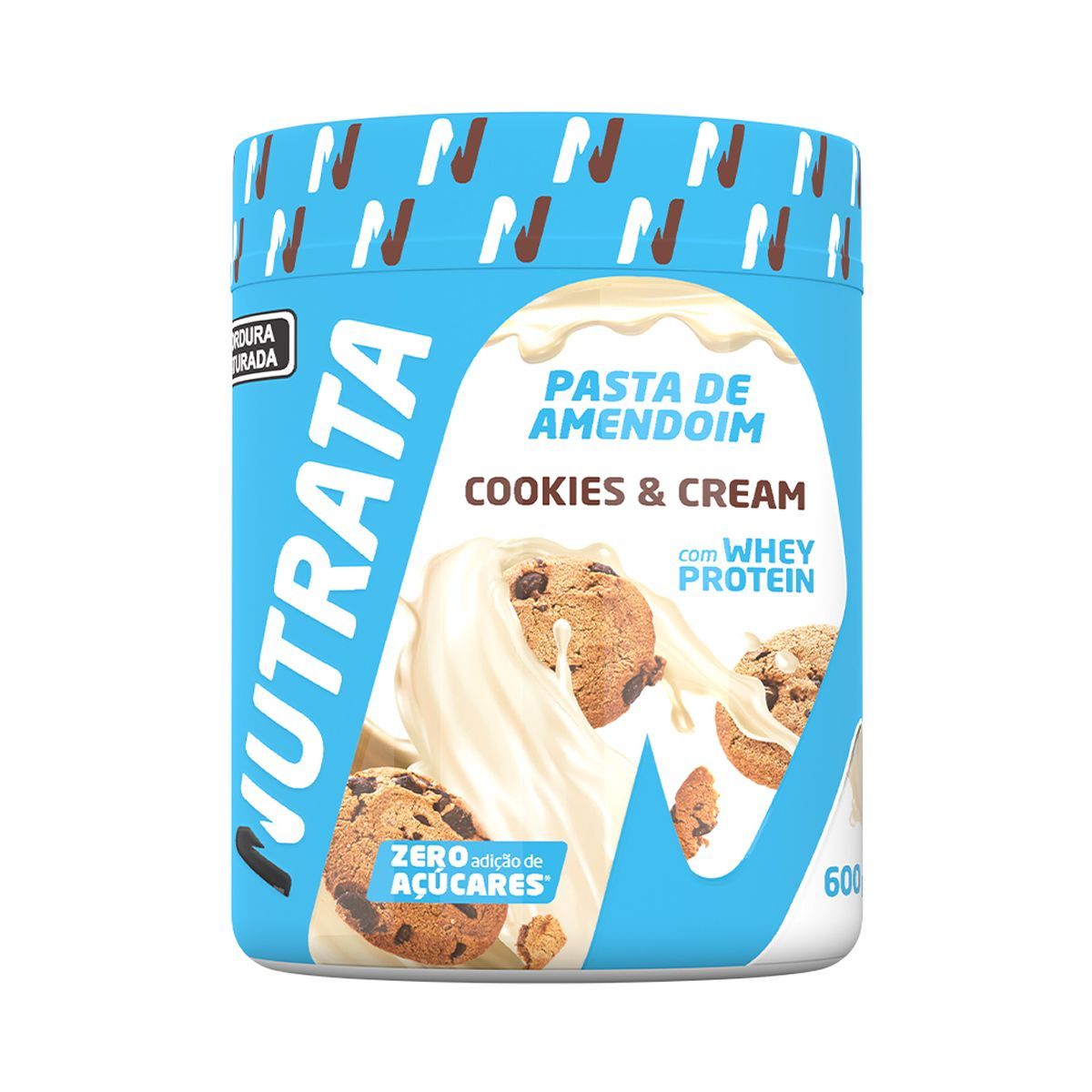 Pasta de Amendoim com Whey - 600g Cookies & Cream - Nutrata