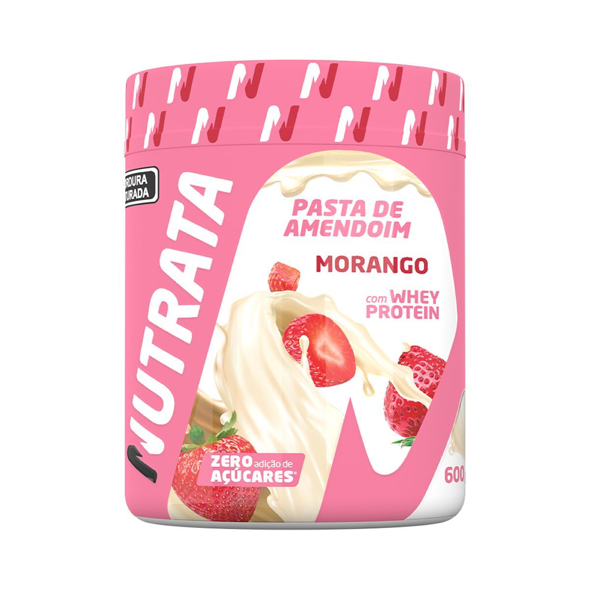 Pasta de Amendoim com Whey - 600g Morango - Nutrata*** Data Venc. 30/10/2024