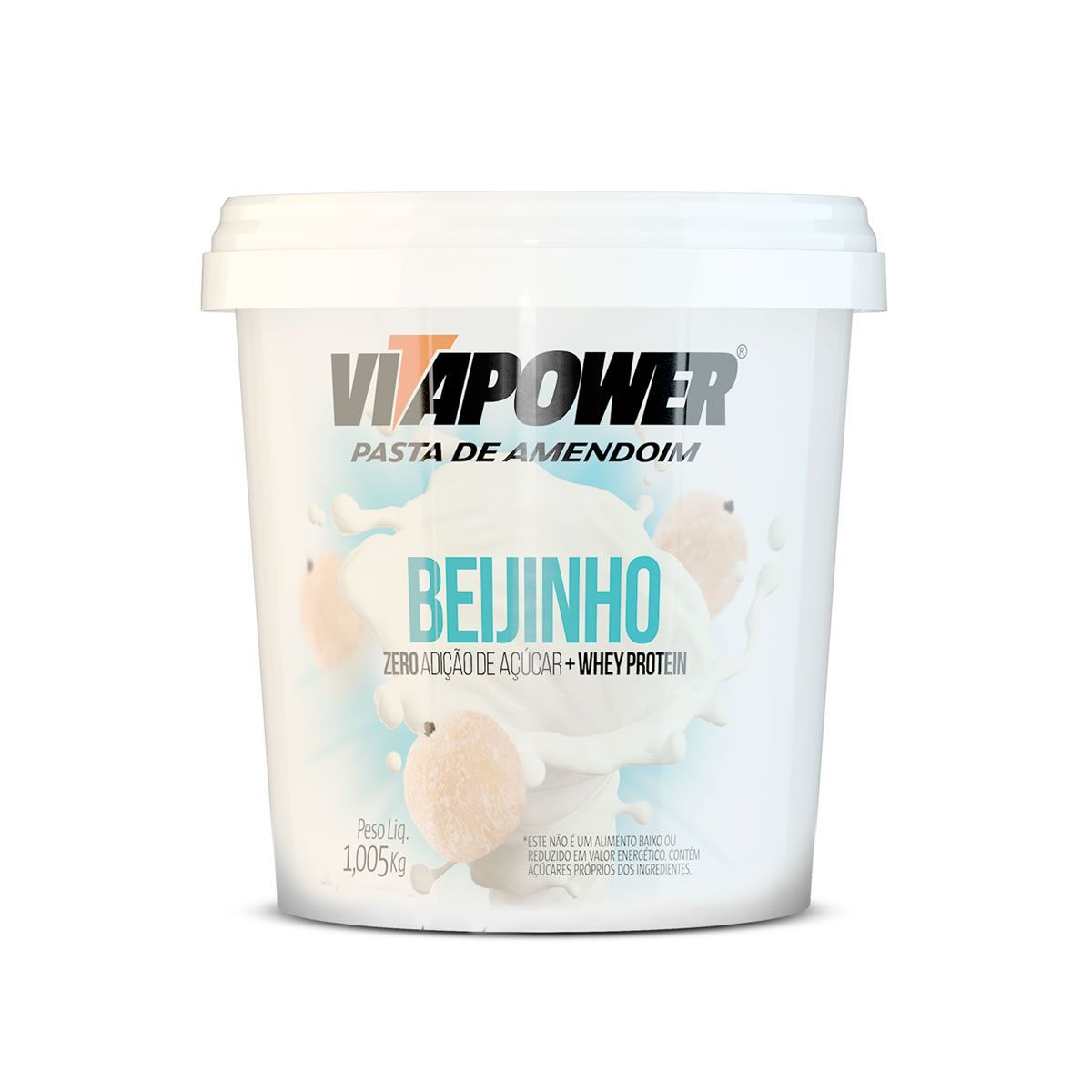 Pasta de Amendoim com Whey Protein - 1005g Beijinho - VitaPower*** Data Venc. 30/07/2024