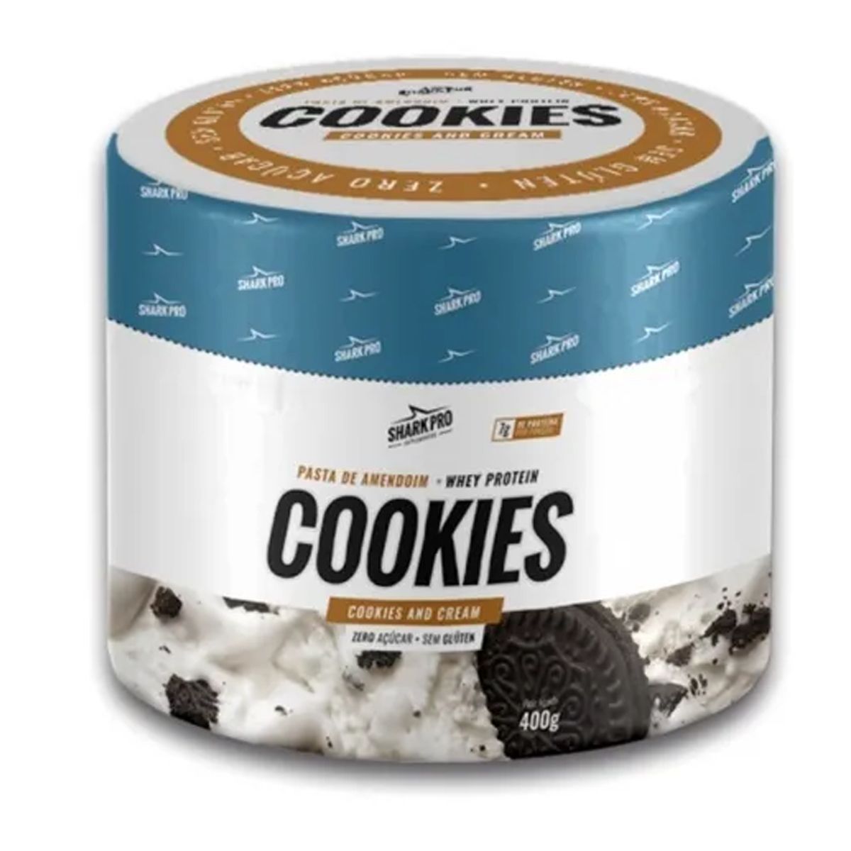 Pasta De Amendoim Com Whey Protein - 400g Cookies - Shark Pro*** Data Venc. 23/10/2024