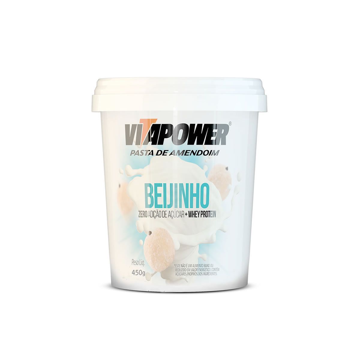 Pasta de Amendoim com Whey Protein - 450g Beijinho - VitaPower*** Data Venc. 30/07/2024